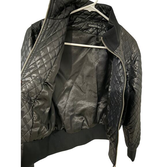 Y2K Members Only old school black jacket cropped sz S old school winter zip up - Picture 9 of 15